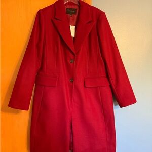 Banana Republic Factory Women's Vibrant Red Double Cloth Coat